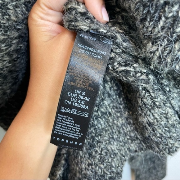 NWT Topshop Charcoal Cable Knit Sweater - Picture 11 of 13